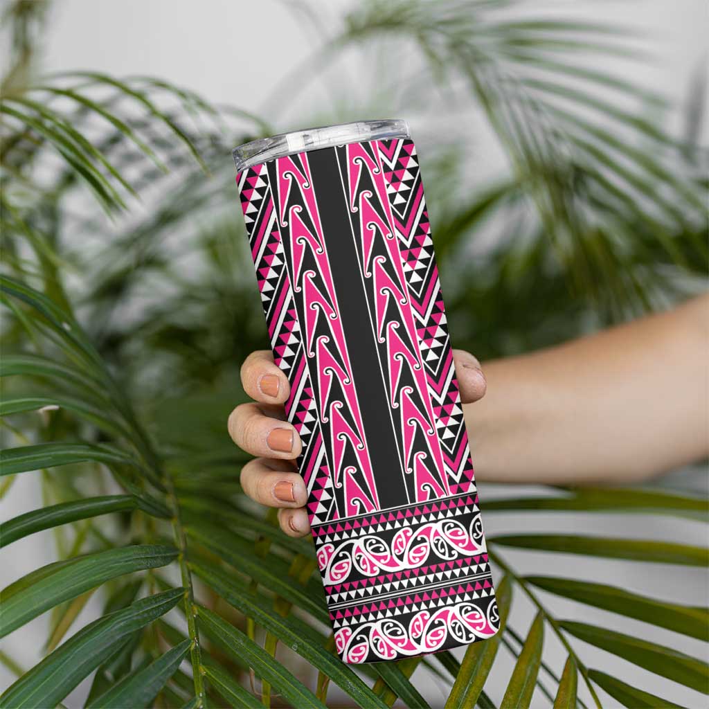 New Zealand Maori Niho Taniwha Skinny Tumbler Mawhero Mangopare and Puhoro Pattern LT9 - Polynesian Pride