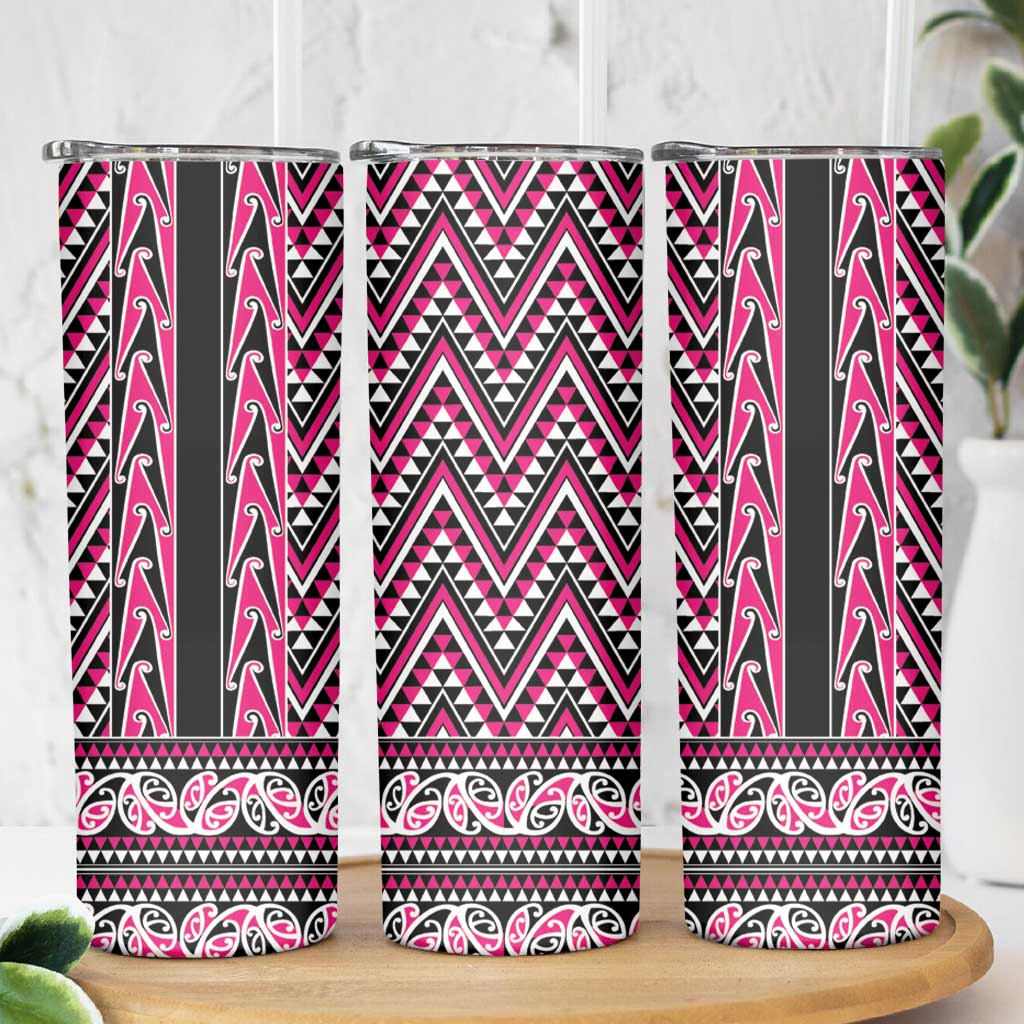 New Zealand Maori Niho Taniwha Skinny Tumbler Mawhero Mangopare and Puhoro Pattern LT9 - Polynesian Pride