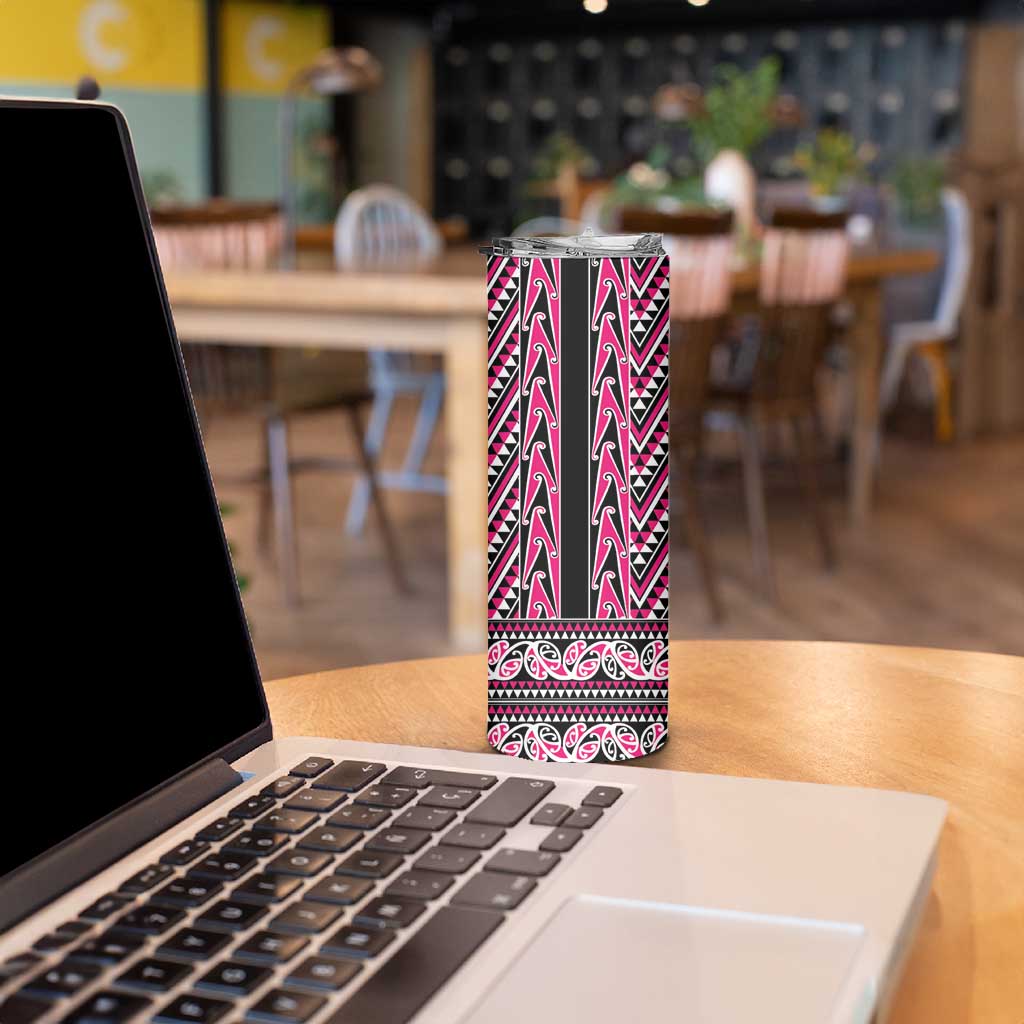 New Zealand Maori Niho Taniwha Skinny Tumbler Mawhero Mangopare and Puhoro Pattern LT9 - Polynesian Pride