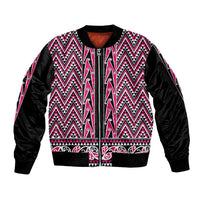 New Zealand Maori Niho Taniwha Sleeve Zip Bomber Jacket Mawhero Mangopare and Puhoro Pattern