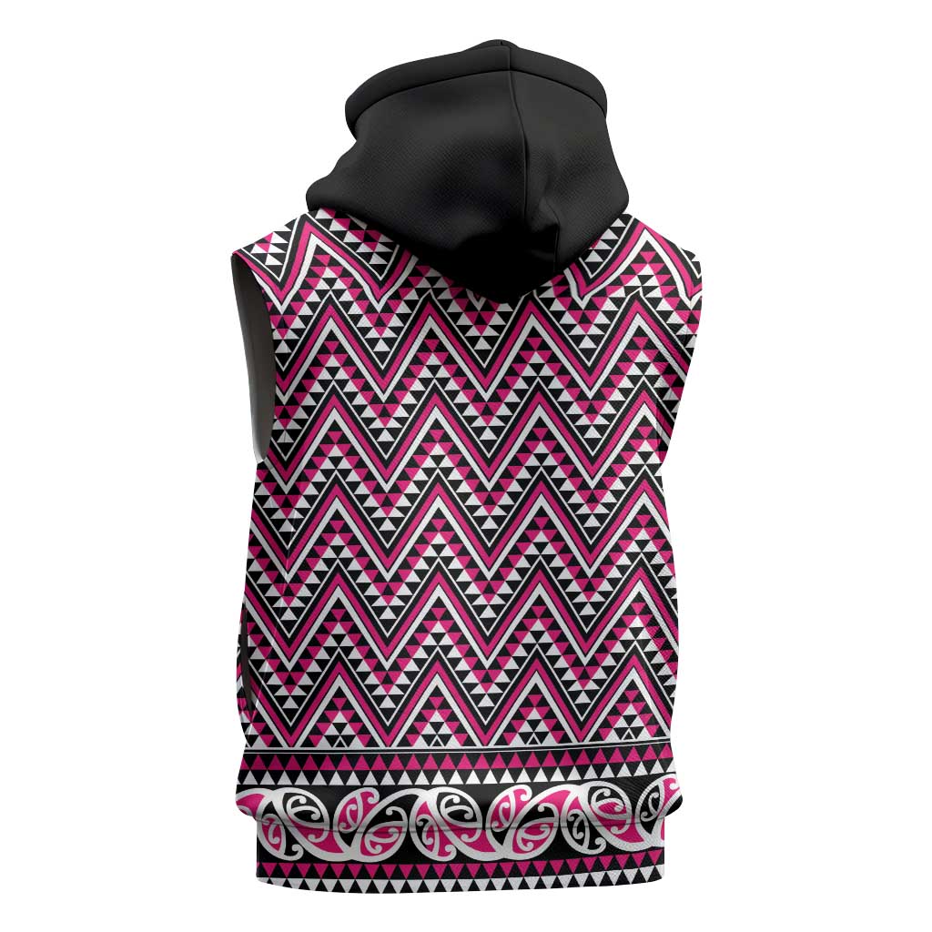 New Zealand Maori Niho Taniwha Sleeveless Hoodie Mawhero Mangopare and Puhoro Pattern LT9 - Polynesian Pride