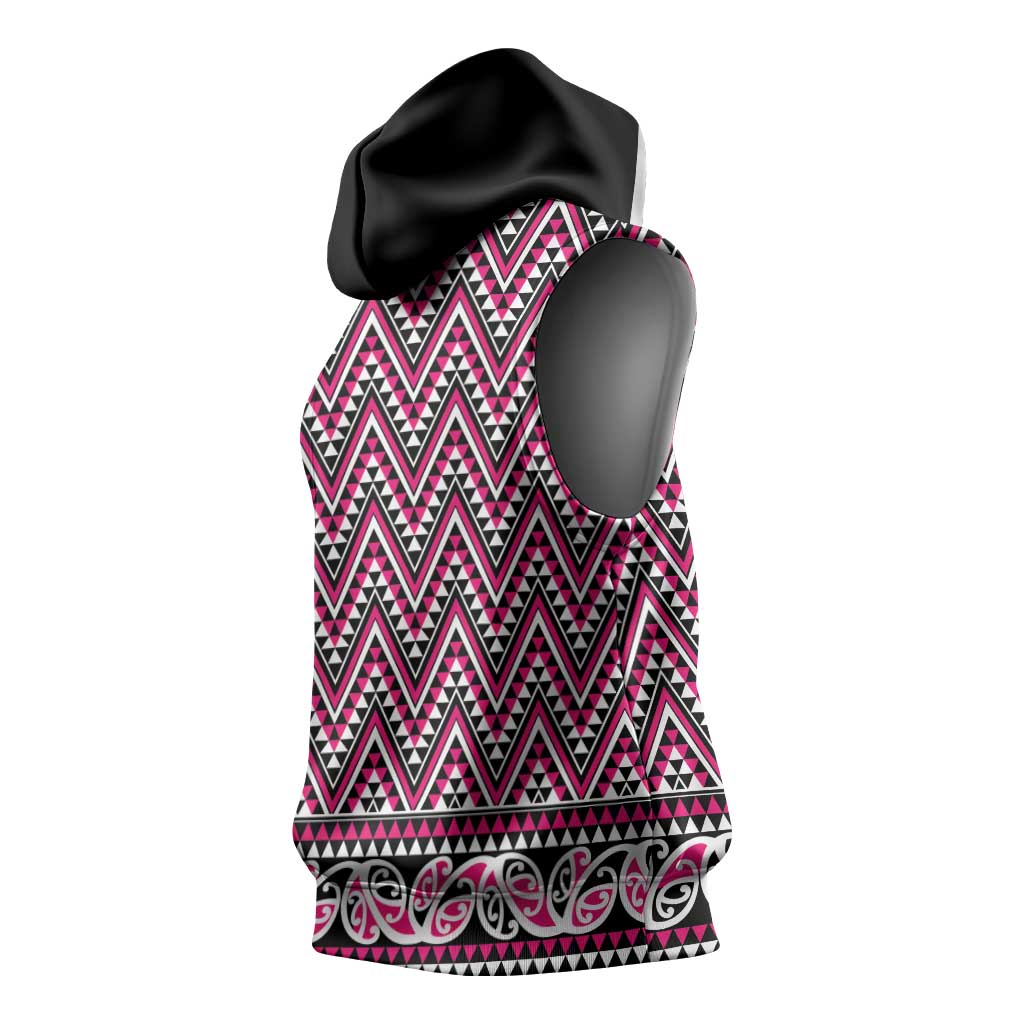 New Zealand Maori Niho Taniwha Sleeveless Hoodie Mawhero Mangopare and Puhoro Pattern LT9 - Polynesian Pride