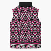 New Zealand Maori Niho Taniwha Sleeveless Puffer Jacket Mawhero Mangopare and Puhoro Pattern - Polynesian Pride