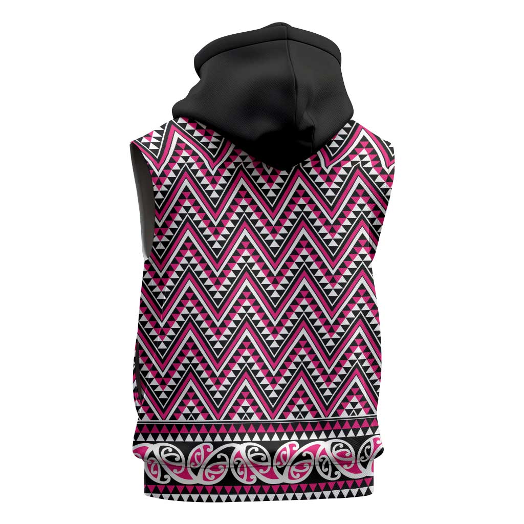 New Zealand Maori Niho Taniwha Sleeveless Zip Hoodie Mawhero Mangopare and Puhoro Pattern LT9 - Polynesian Pride