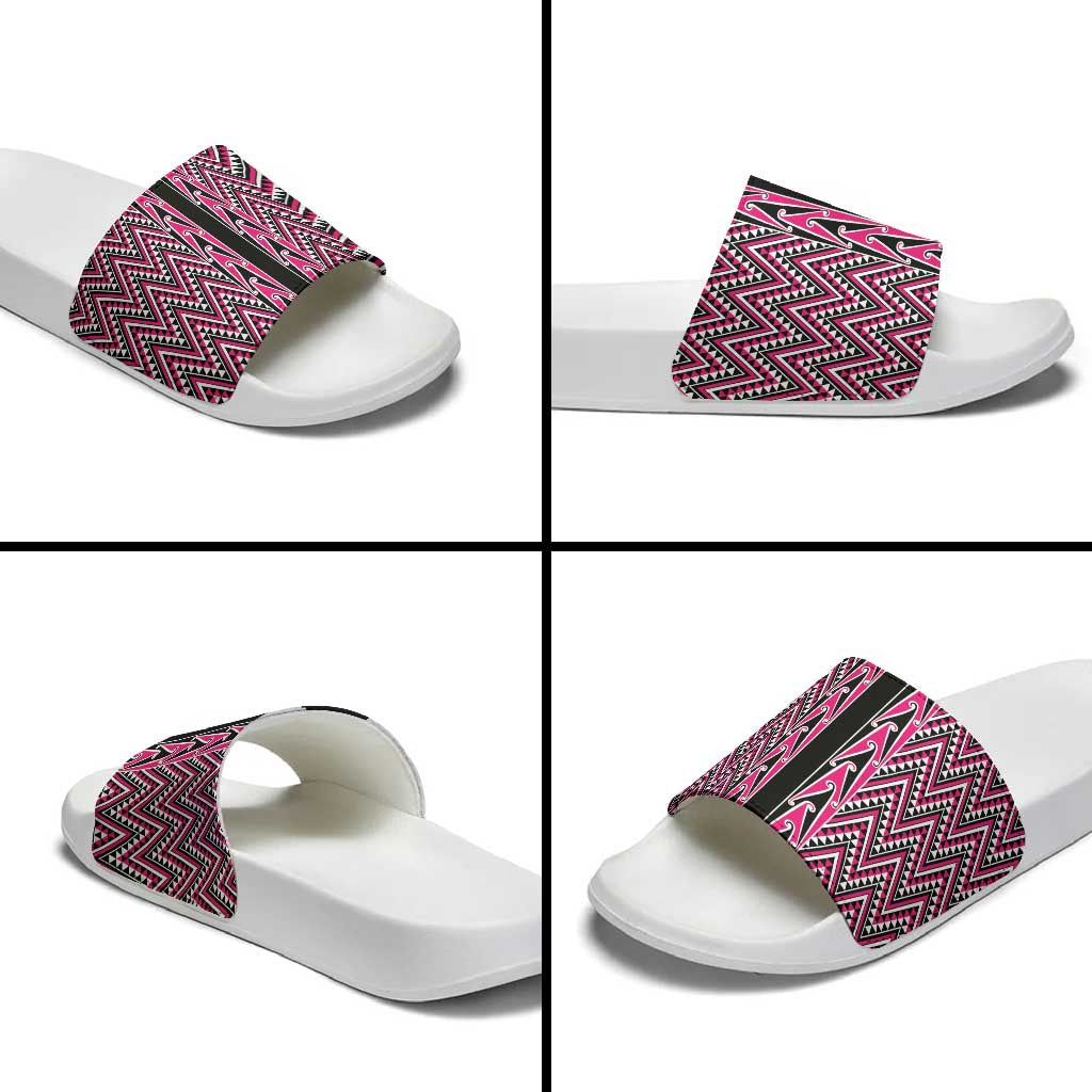New Zealand Maori Niho Taniwha Slide Sandals Mawhero Mangopare and Puhoro Pattern - Polynesian Pride