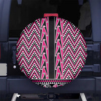 New Zealand Maori Niho Taniwha Spare Tire Cover Mawhero Mangopare and Puhoro Pattern LT9 No hole Pink - Polynesian Pride
