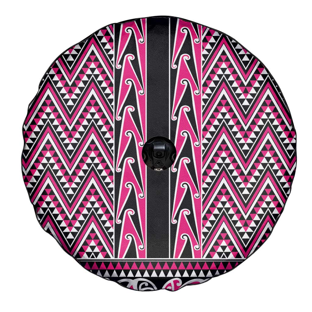 New Zealand Maori Niho Taniwha Spare Tire Cover Mawhero Mangopare and Puhoro Pattern LT9 - Polynesian Pride
