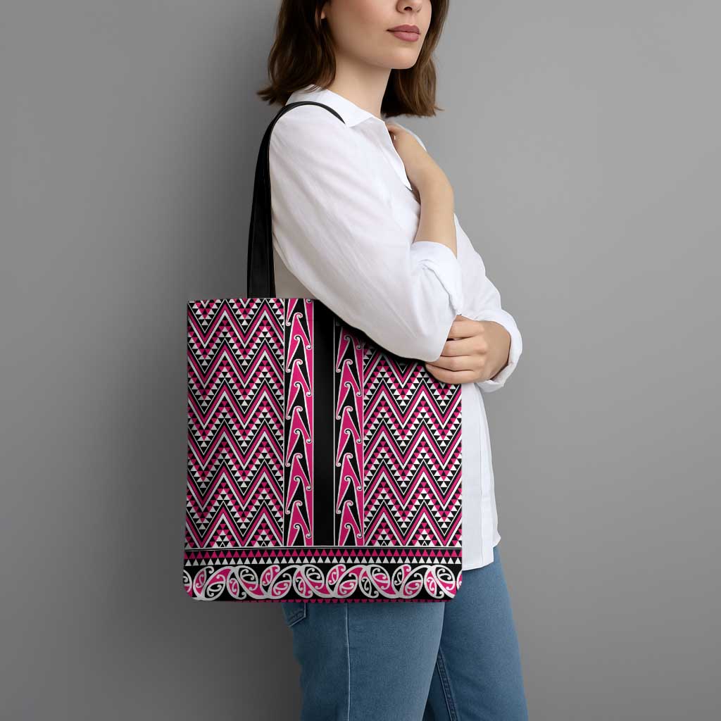 New Zealand Maori Niho Taniwha Tote Bag Mawhero Mangopare and Puhoro Pattern - Polynesian Pride
