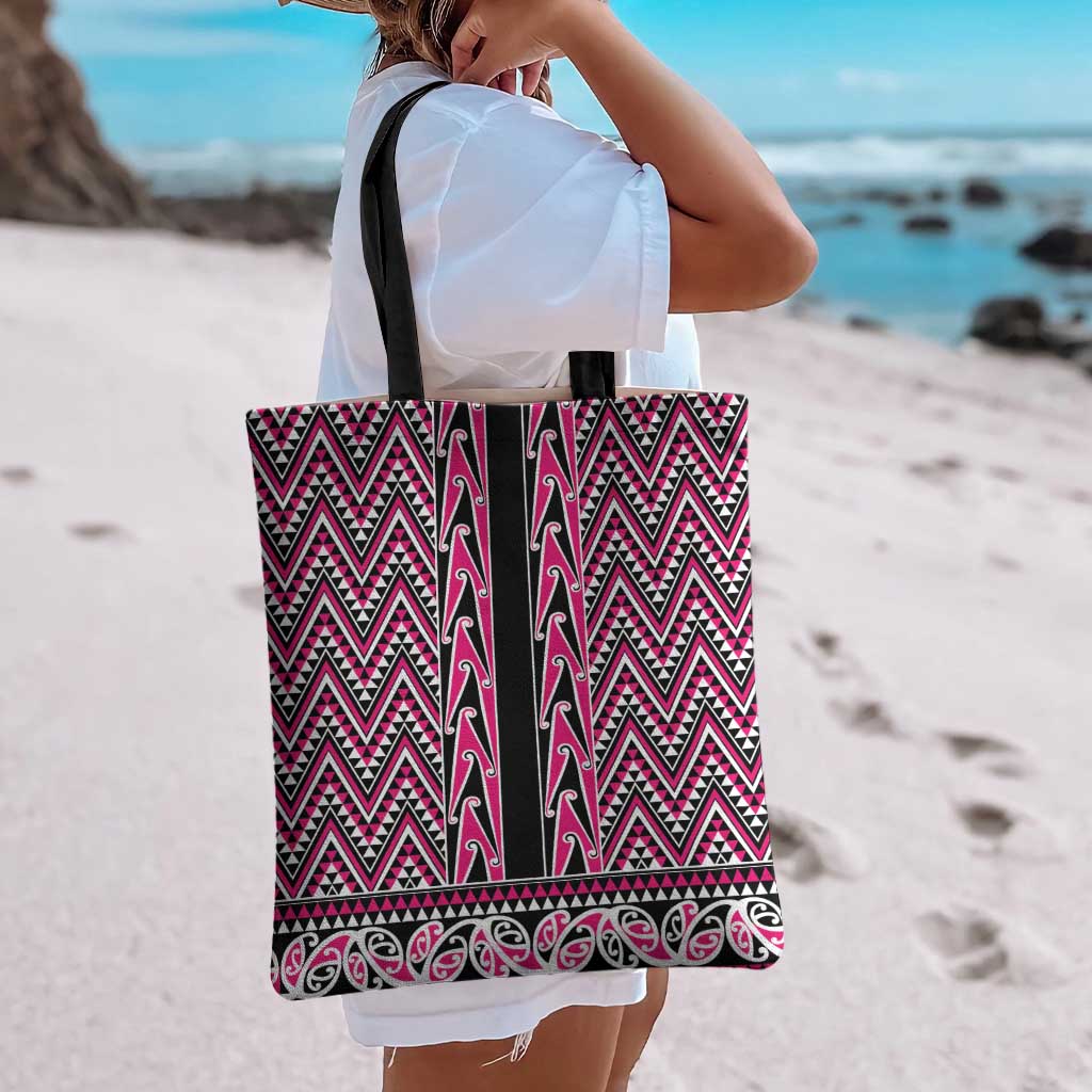 New Zealand Maori Niho Taniwha Tote Bag Mawhero Mangopare and Puhoro Pattern - Polynesian Pride