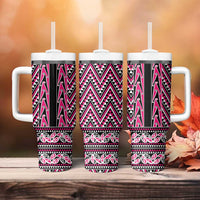 New Zealand Maori Niho Taniwha Tumbler With Handle Mawhero Mangopare and Puhoro Pattern
