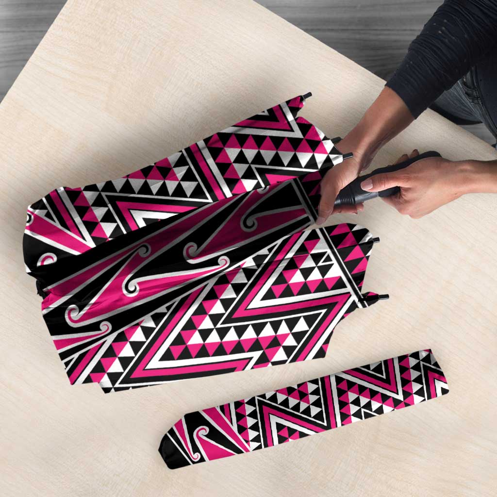 New Zealand Maori Niho Taniwha Umbrella Mawhero Mangopare and Puhoro Pattern - Polynesian Pride