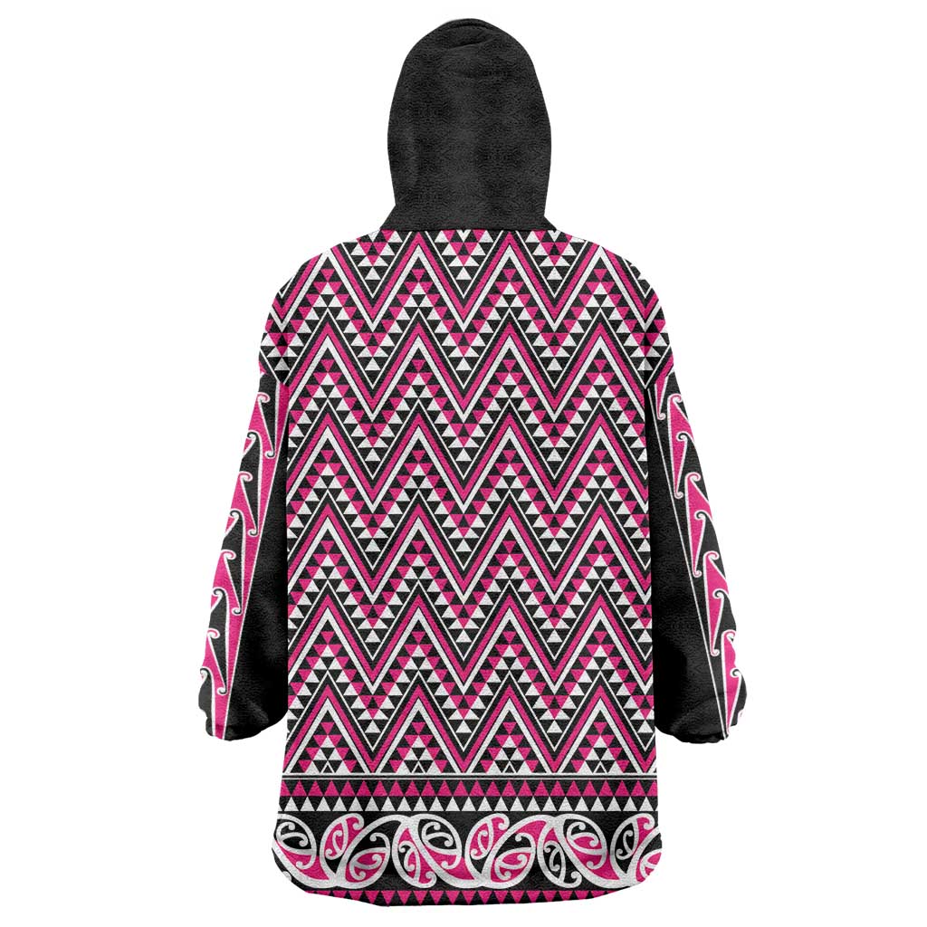New Zealand Maori Niho Taniwha Wearable Blanket Hoodie Mawhero Mangopare and Puhoro Pattern