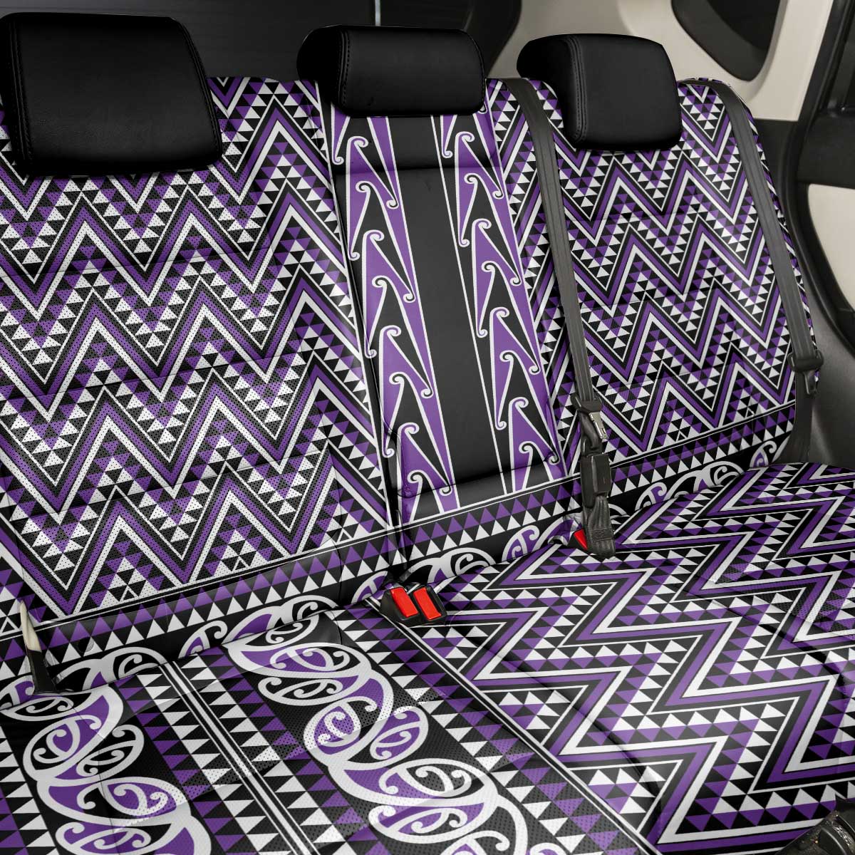 New Zealand Maori Niho Taniwha Back Car Seat Cover Waiporopo Mangopare and Puhoro Pattern LT9 - Polynesian Pride