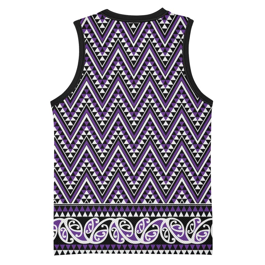 New Zealand Maori Niho Taniwha Basketball Jersey Waiporopo Mangopare and Puhoro Pattern LT9 - Polynesian Pride