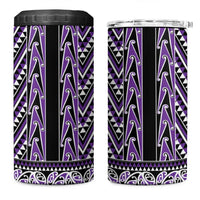 New Zealand Maori Niho Taniwha 4 in 1 Can Cooler Tumbler Waiporopo Mangopare and Puhoro Pattern LT9 One Size: 16 oz Purple - Polynesian Pride