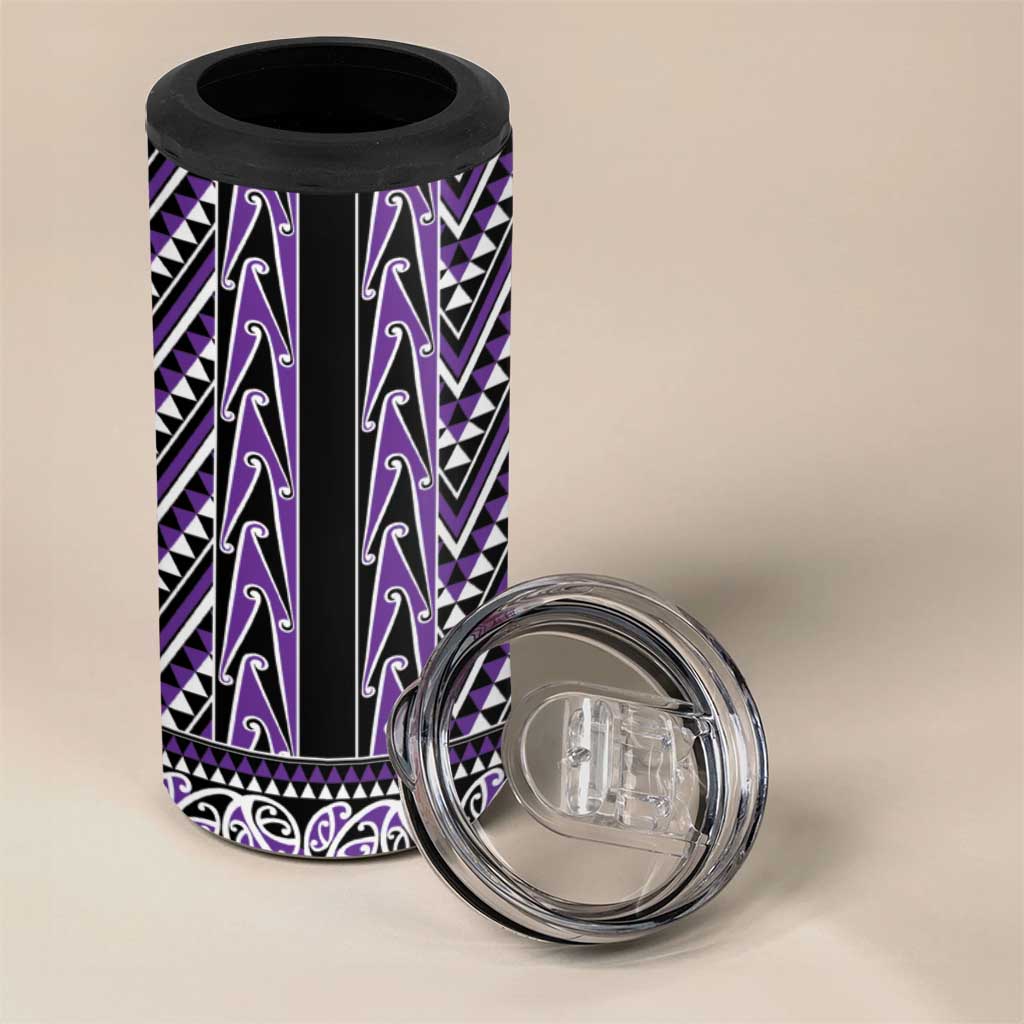 New Zealand Maori Niho Taniwha 4 in 1 Can Cooler Tumbler Waiporopo Mangopare and Puhoro Pattern LT9 - Polynesian Pride