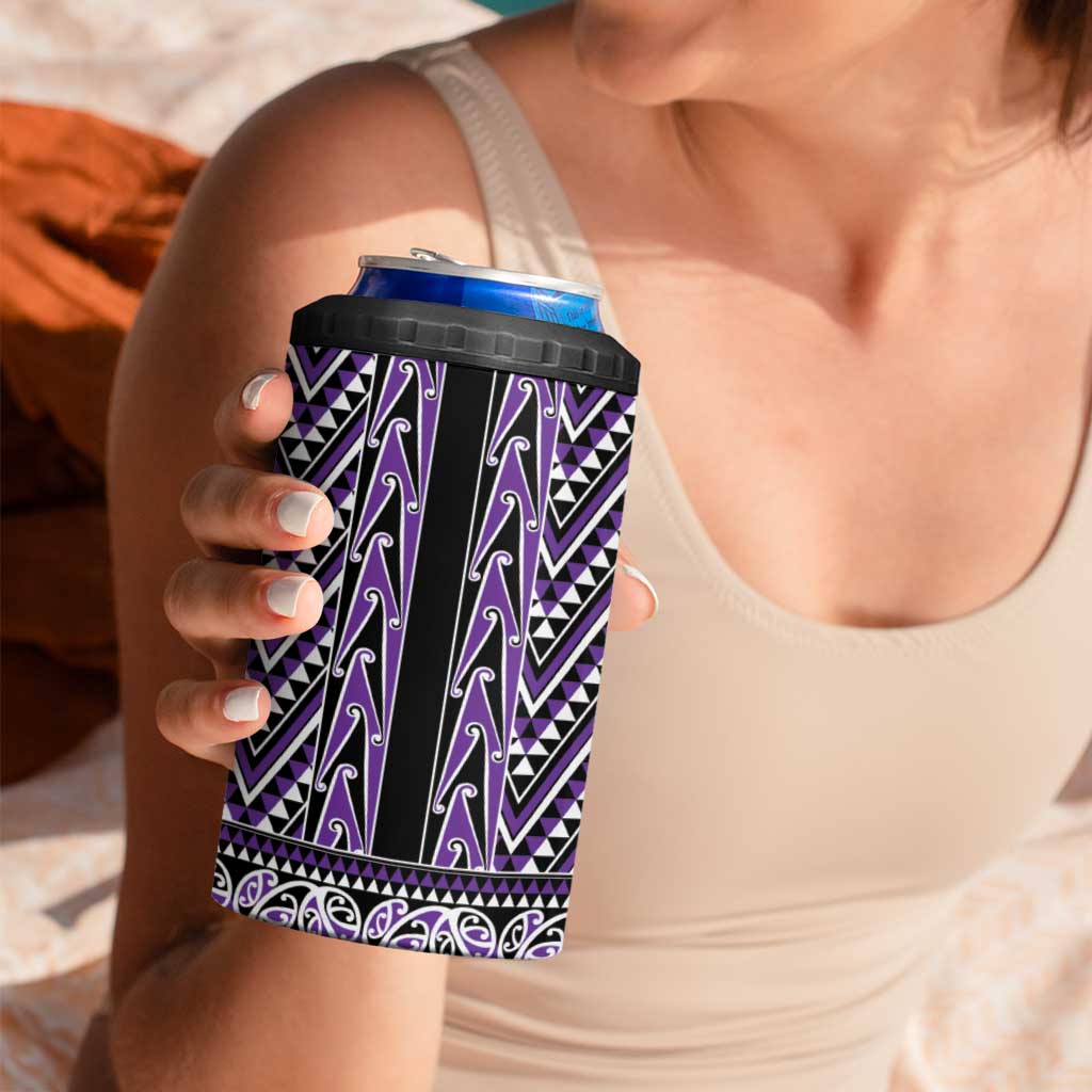 New Zealand Maori Niho Taniwha 4 in 1 Can Cooler Tumbler Waiporopo Mangopare and Puhoro Pattern LT9 - Polynesian Pride