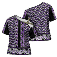 New Zealand Maori Niho Taniwha Cross Shoulder Shirt Waiporopo Mangopare and Puhoro Pattern LT9 - Polynesian Pride