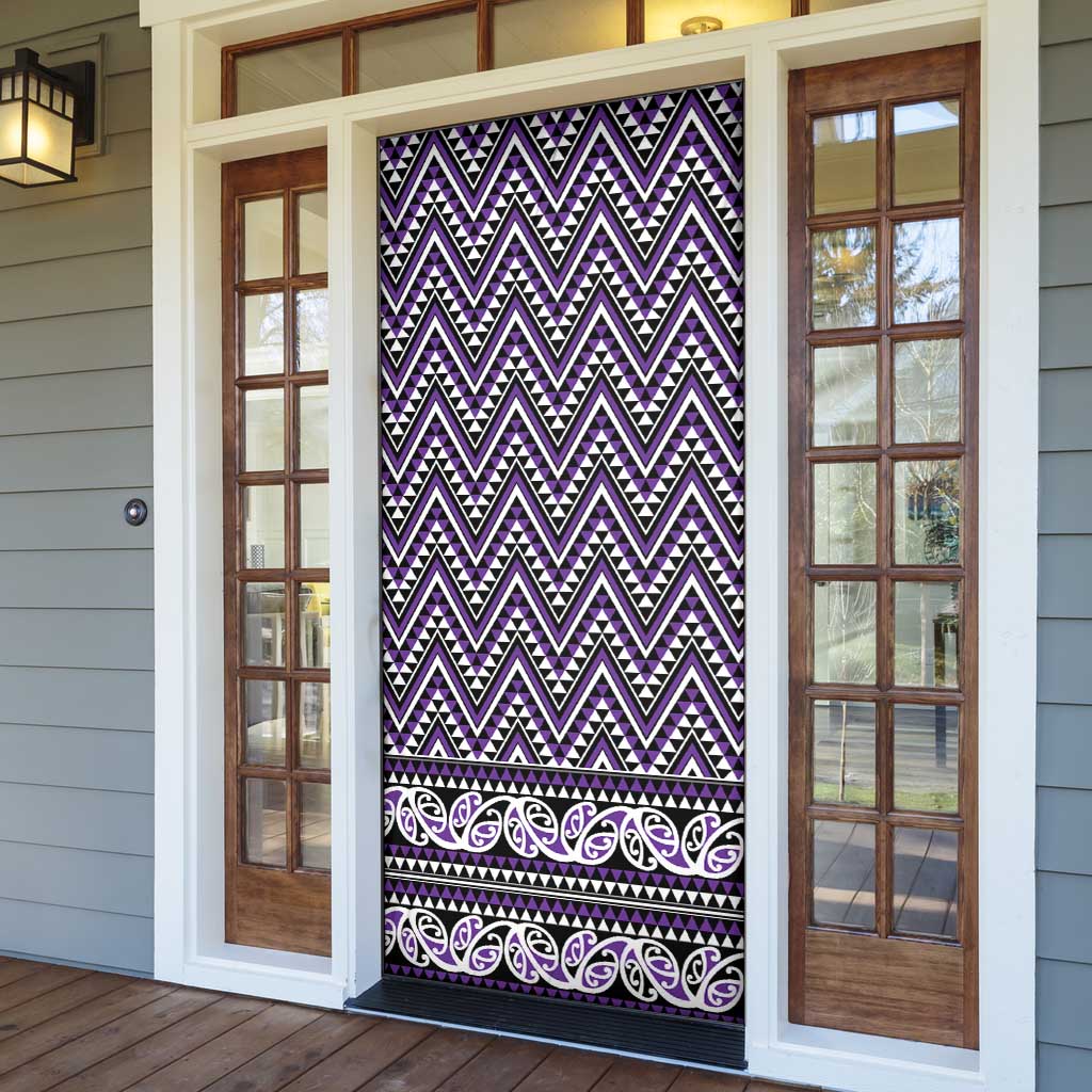 New Zealand Maori Niho Taniwha Door Cover Waiporopo Mangopare and Puhoro Pattern LT9 - Polynesian Pride