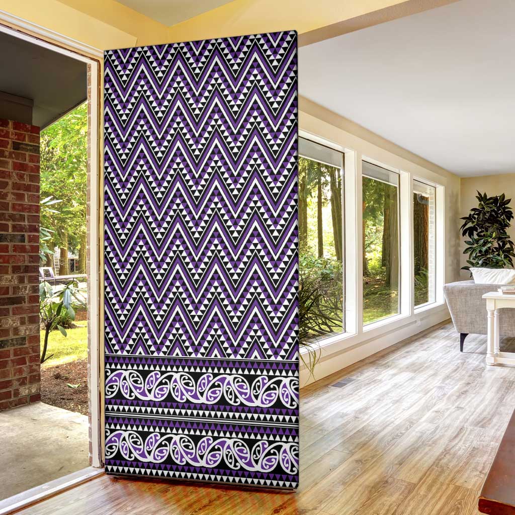 New Zealand Maori Niho Taniwha Door Cover Waiporopo Mangopare and Puhoro Pattern LT9 - Polynesian Pride