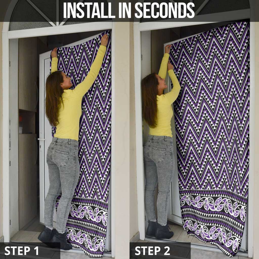 New Zealand Maori Niho Taniwha Door Cover Waiporopo Mangopare and Puhoro Pattern LT9 - Polynesian Pride