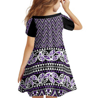 New Zealand Maori Niho Taniwha Family Matching Off Shoulder Short Dress and Hawaiian Shirt Waiporopo Mangopare and Puhoro Pattern LT9 - Polynesian Pride