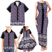 New Zealand Maori Niho Taniwha Family Matching Tank Maxi Dress and Hawaiian Shirt Waiporopo Mangopare and Puhoro Pattern
