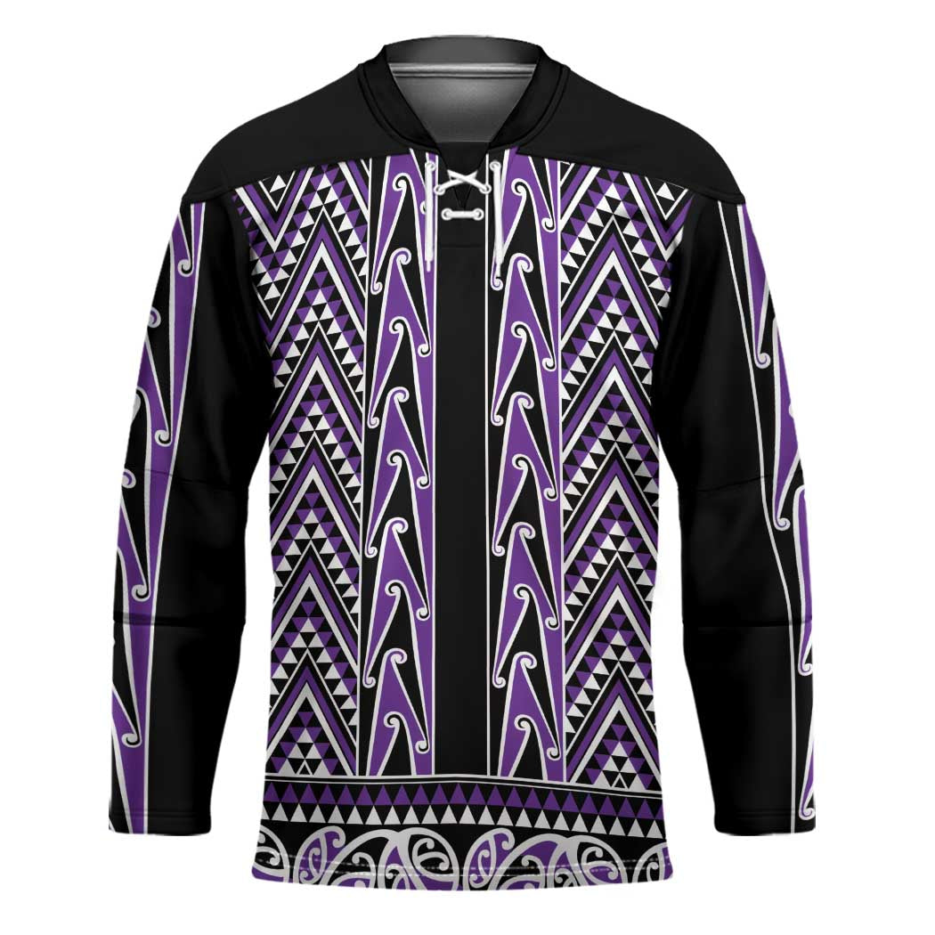 New Zealand Maori Niho Taniwha Hockey Jersey Waiporopo Mangopare and Puhoro Pattern - Polynesian Pride