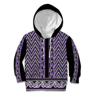 New Zealand Maori Niho Taniwha Kid Hoodie Waiporopo Mangopare and Puhoro Pattern