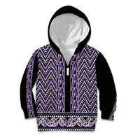 New Zealand Maori Niho Taniwha Kid Hoodie Waiporopo Mangopare and Puhoro Pattern