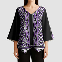 New Zealand Maori Niho Taniwha Kimono Sleeve Blouse Waiporopo Mangopare and Puhoro Pattern LT9 - Polynesian Pride