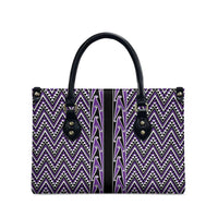 New Zealand Maori Niho Taniwha Leather Bag Waiporopo Mangopare and Puhoro Pattern - Polynesian Pride