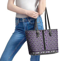 New Zealand Maori Niho Taniwha Leather Tote Bag Waiporopo Mangopare and Puhoro Pattern LT9 - Polynesian Pride