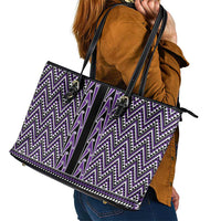 New Zealand Maori Niho Taniwha Leather Tote Bag Waiporopo Mangopare and Puhoro Pattern LT9 - Polynesian Pride