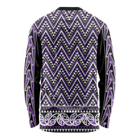 New Zealand Maori Niho Taniwha Long Sleeve Shirt Waiporopo Mangopare and Puhoro Pattern