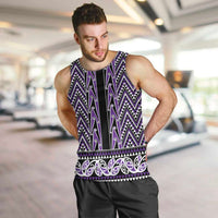 New Zealand Maori Niho Taniwha Men Tank Top Waiporopo Mangopare and Puhoro Pattern LT9 Purple - Polynesian Pride