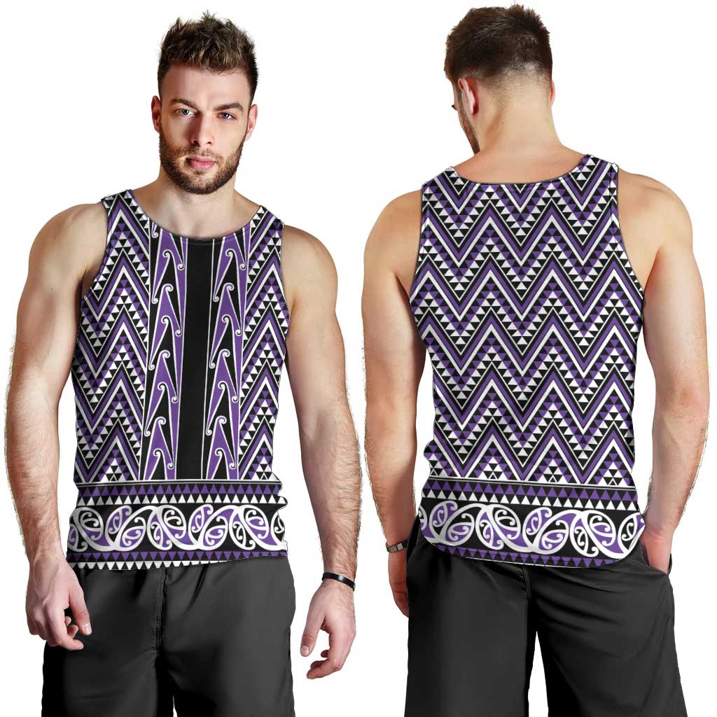 New Zealand Maori Niho Taniwha Men Tank Top Waiporopo Mangopare and Puhoro Pattern LT9 - Polynesian Pride