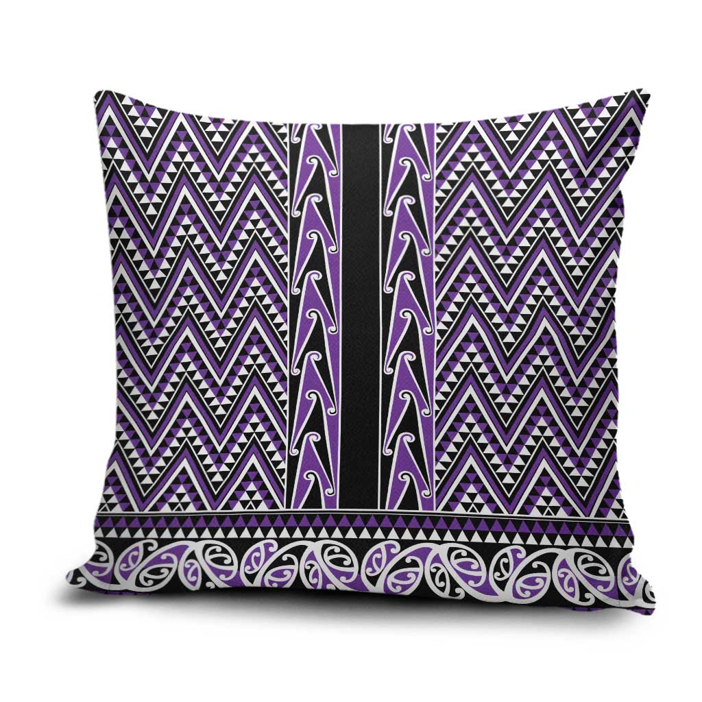 New Zealand Maori Niho Taniwha Pillow Cover Waiporopo Mangopare and Puhoro Pattern - Polynesian Pride