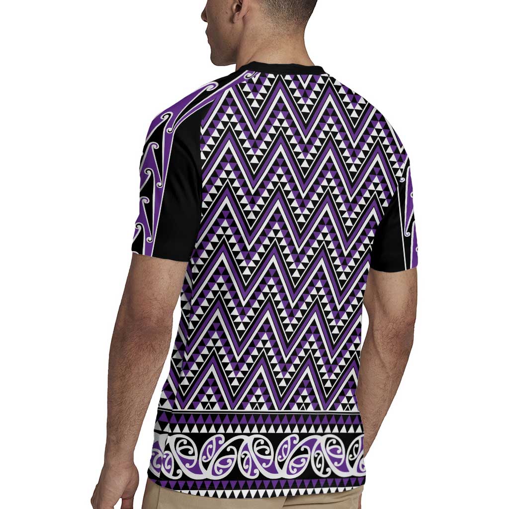 New Zealand Maori Niho Taniwha Rugby Jersey Waiporopo Mangopare and Puhoro Pattern