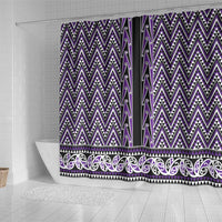 New Zealand Maori Niho Taniwha Shower Curtain Waiporopo Mangopare and Puhoro Pattern LT9 - Polynesian Pride