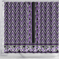 New Zealand Maori Niho Taniwha Shower Curtain Waiporopo Mangopare and Puhoro Pattern LT9 - Polynesian Pride