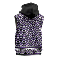 New Zealand Maori Niho Taniwha Sleeveless Hoodie Waiporopo Mangopare and Puhoro Pattern LT9 - Polynesian Pride