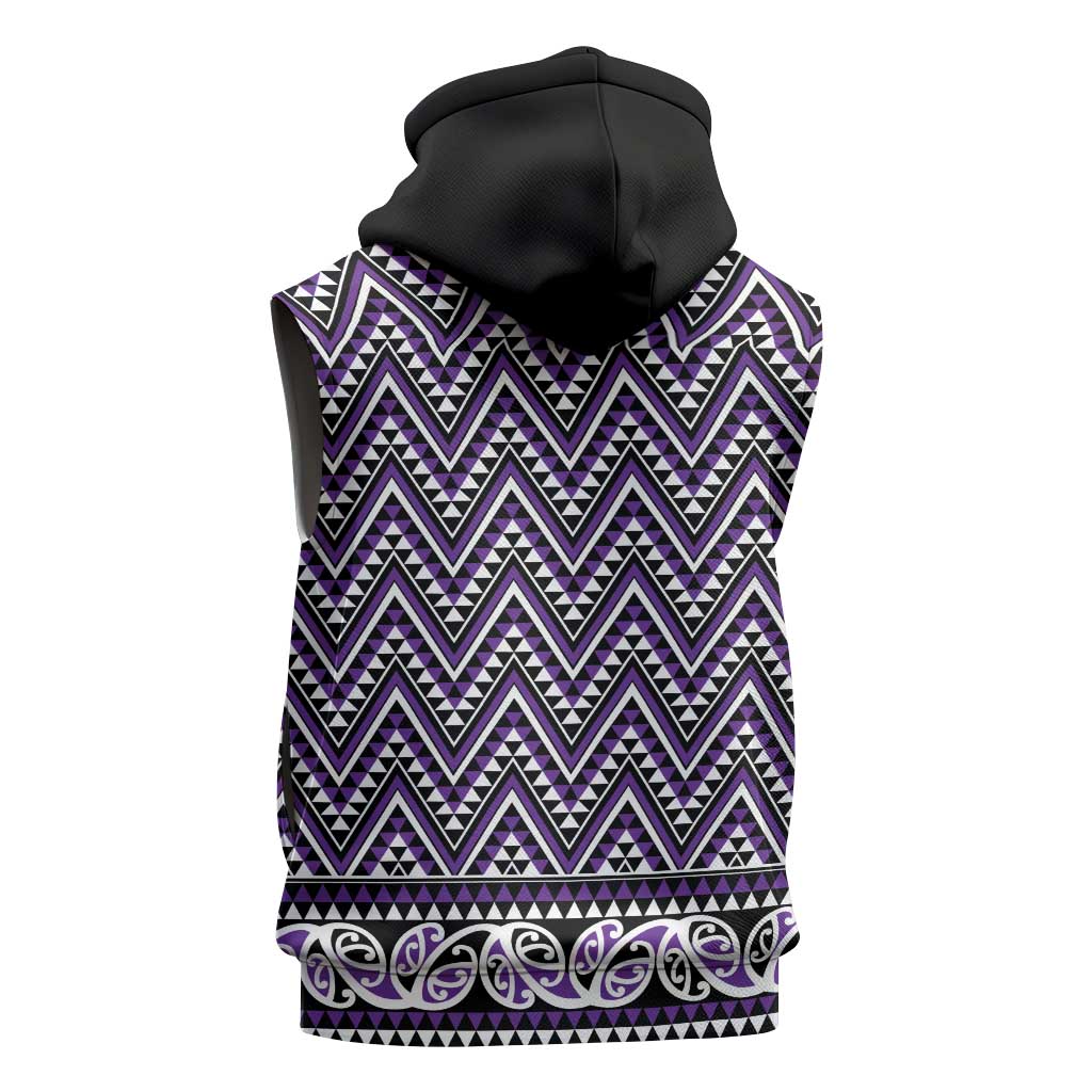 New Zealand Maori Niho Taniwha Sleeveless Zip Hoodie Waiporopo Mangopare and Puhoro Pattern LT9 - Polynesian Pride