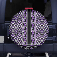 New Zealand Maori Niho Taniwha Spare Tire Cover Waiporopo Mangopare and Puhoro Pattern LT9 No hole Purple - Polynesian Pride
