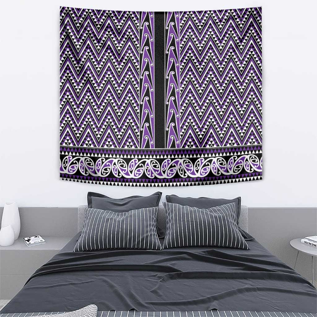 New Zealand Maori Niho Taniwha Tapestry Waiporopo Mangopare and Puhoro Pattern