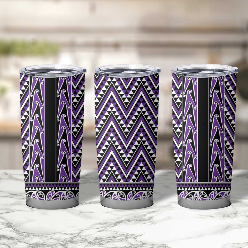 New Zealand Maori Niho Taniwha Tumbler Cup Waiporopo Mangopare and Puhoro Pattern LT9 - Polynesian Pride