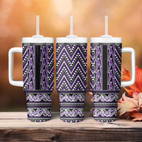 New Zealand Maori Niho Taniwha Tumbler With Handle Waiporopo Mangopare and Puhoro Pattern LT9 - Polynesian Pride