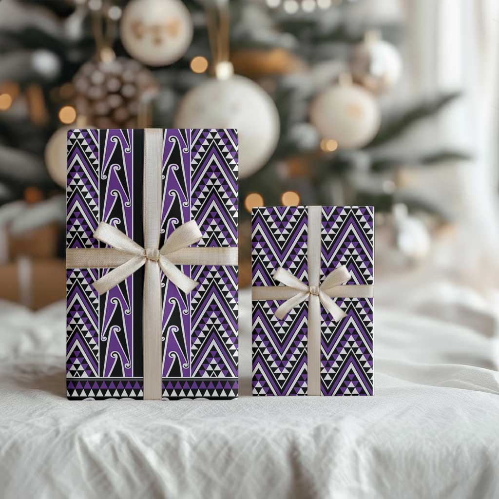 New Zealand Maori Niho Taniwha Wrapping Paper Waiporopo Mangopare and Puhoro Pattern - Polynesian Pride