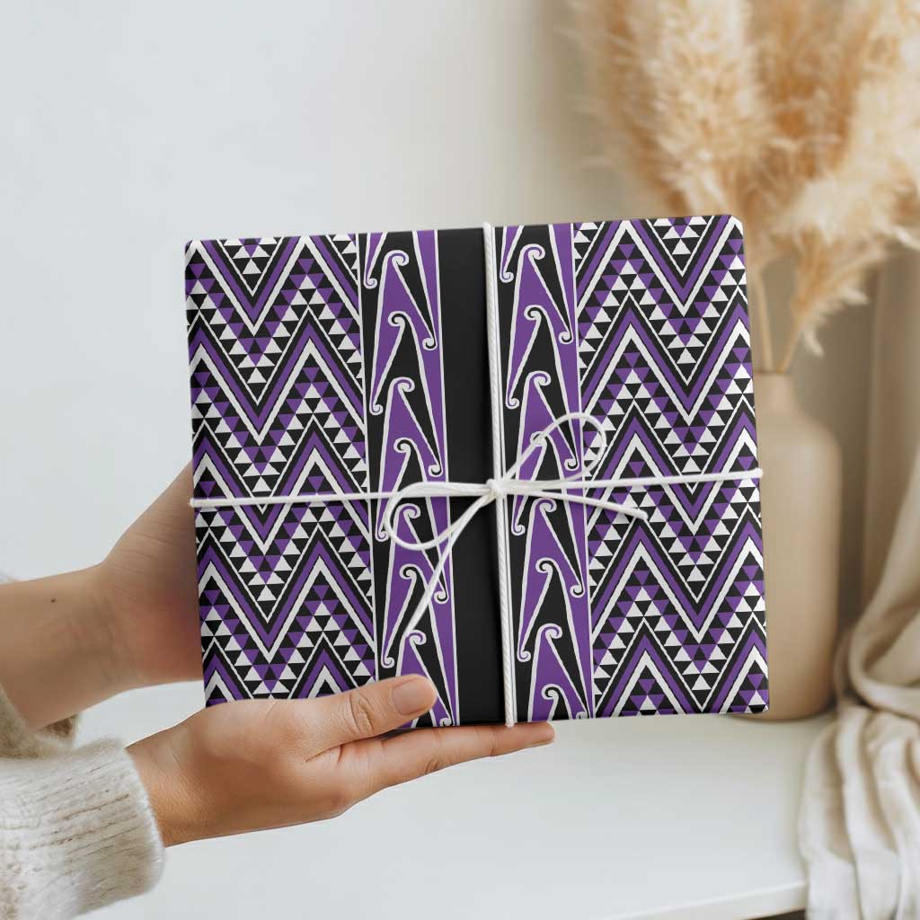 New Zealand Maori Niho Taniwha Wrapping Paper Waiporopo Mangopare and Puhoro Pattern - Polynesian Pride