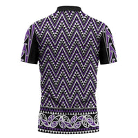 New Zealand Maori Niho Taniwha Zipper Polo Shirt Waiporopo Mangopare and Puhoro Pattern LT9 - Polynesian Pride